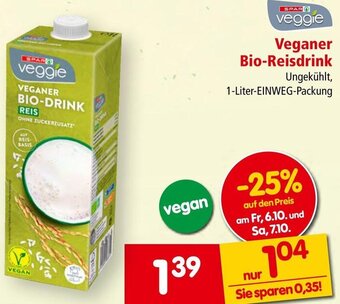 Interspar Veganer Bio-Reisdrink Ungekühlt, 1-Liter-EINWEG-Packung Angebot