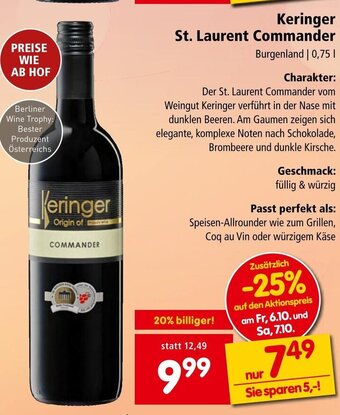 Interspar Keringer St. Laurent Commander Burgenland | 0,75 L Angebot