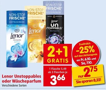 Interspar Lenor Unstoppables oder Wäscheparfum Angebot
