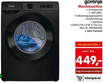 Interspar gorenje Waschmaschine Angebot