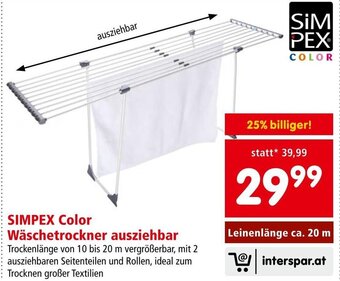 Interspar SIMPEX Color Wäschetrockner ausziehbar Angebot