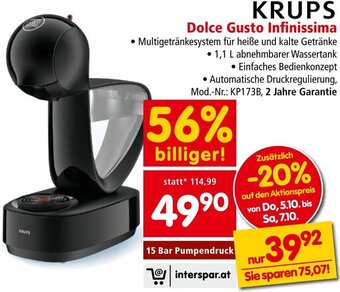 Interspar KRUPS Dolce Gusto Infinissima Angebot