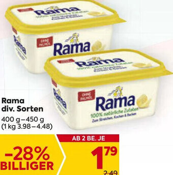Billa Rama div. Sorten 400 g-450 g Angebot