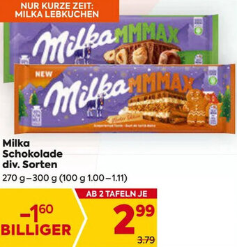 Billa Milka Schokolade div. Sorten 270g- 300g Angebot