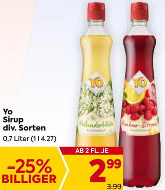 Billa Yo Sirup div. Sorten 0,7 Liter Angebot
