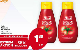 Billa Felix Ketchup div. Sorten 435g-450g Angebot