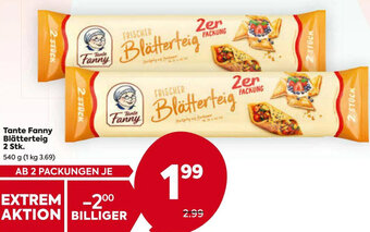Billa Tante Fanny Blätterteig 2 Stk. 540 g Angebot