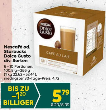 Billa Nescafé od. Starbucks Dolce Gusto div. Sorten 6-10 Portione, Angebot