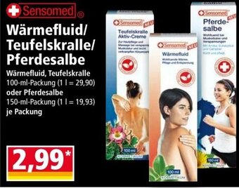 Norma Sensomed Wärmefluid/ Teufelskralle/ Pferdesalbe Angebot