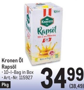 Metro Kronen Öl Rapsöl Angebot