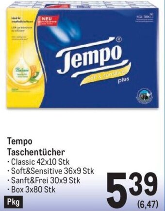 Metro Tempo Taschentücher Angebot