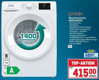 Metro gorenje Waschmaschine WNE194ADPS Angebot