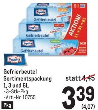 Metro Gefrierbeutel Sortimentspackung 1, 3 und 6L Angebot