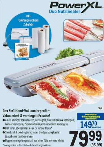 Metro Das 6in1 Hand-Vakuumiergerät-Vakuumiert & versiegelt Frische! Angebot