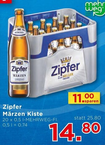 Unimarkt Zipfer Märzen Kiste 20 x 0,5 L Angebot