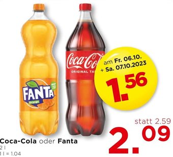 Unimarkt Coca-Cola oder Fanta 2 L Angebot