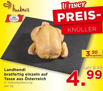 Unimarkt Landhendl bratfertig einzeln auf Tasse aus Österreich per kg Angebot