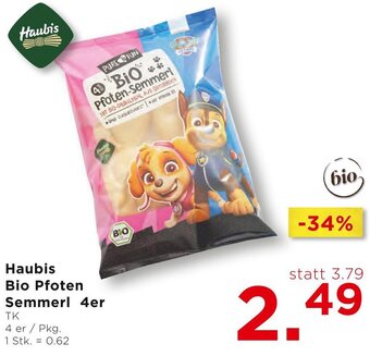 Unimarkt Haubis Bio Pfoten-Semmerl 4 er Angebot