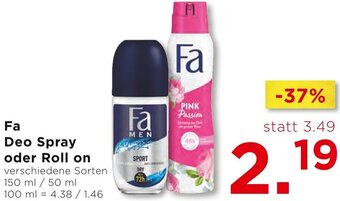 Unimarkt Fa Deo Spray oder Roll on 150 ml / 50 ml Angebot