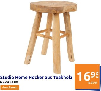 Action Studio Home Hocker aus Teakholz Ø 30 x 42 cm Angebot