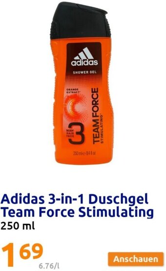 Action Adidas 3-in-1 Duschgel Team Force Stimulating 250 ml Angebot