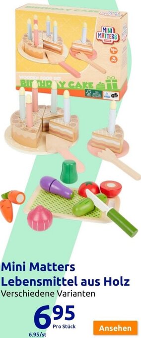 Action Mini Matters Lebensmittel aus Holz Angebot