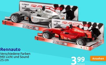 Action Rennauto Verschiedene Farben Mit Licht und Sound 25 cm Angebot