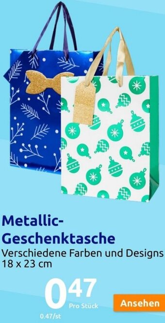 Action Metallic- Geschenktasche Verschiedene Farben und Designs 18 x 23 cm Angebot