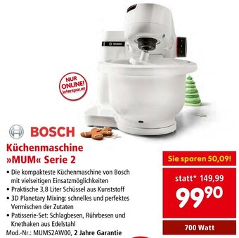 Interspar BOSCH Küchenmaschine >>MUM<< Serie 2 700 Watt Angebot