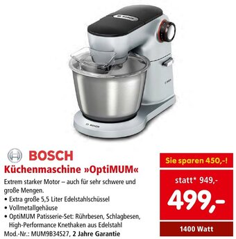 Interspar BOSCH Küchenmaschine >>OptiMUM<< 1400 Watt Angebot