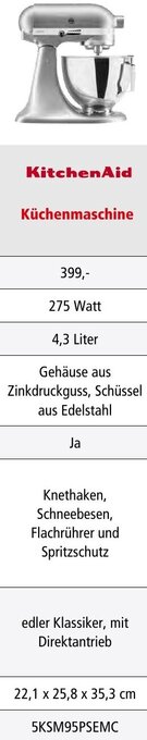 Interspar KitchenAid Küchenmaschine Angebot