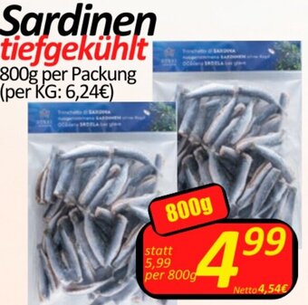 Wurstico Sardinen tiefgekühlt 800g per Packung Angebot