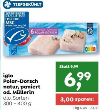ADEG iglo Polar-Dorsch natur, paniert od. Müllerin diu. Sorten 300-400 g Angebot