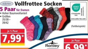 Norma Elle Nor Vollfrottee Socken 5 Paar für Damen Angebot