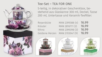 Müller Tee-Set - TEA FOR ONE Rosenblüte, Kräuter, Ethno Goldene Herzen Angebot