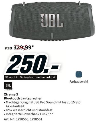 Media Markt Xtreme 3 Bluetooth Lautsprecher Angebot