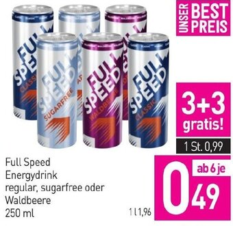 Sutterlüty Full Speed Energydrink regular, sugarfree oder Waldbeere 250 ml Angebot