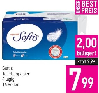 Sutterlüty Softis Toilettenpapier 4 lagig 16 Rollen Angebot