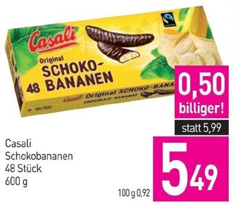 Sutterlüty Casali Schokobananen 48 Stück 600 g Angebot