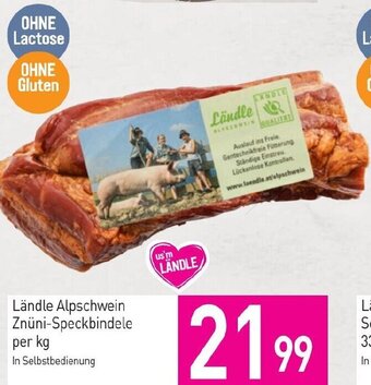 Sutterlüty Ländle Alpschwein Znüni-Speckbindele per kg Angebot