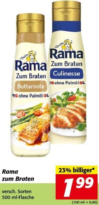 Nah&Frisch Rama zum Braten versch. Sorten 500 ml-Flasche Angebot