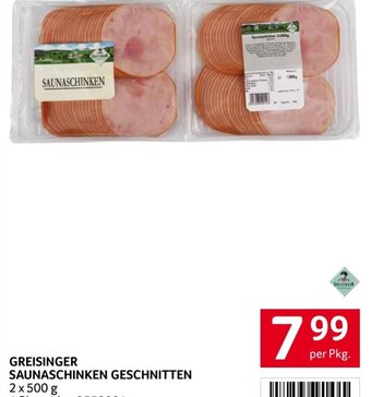 Transgourmet GREISINGER SAUNASCHINKEN GESCHNITTEN per Pkg. Angebot