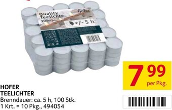 Transgourmet HOFER TEELICHTER per Pkg. Angebot