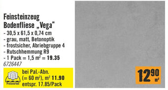 Hornbach Feinsteinzeug Bodenfliese ,,Vega Angebot