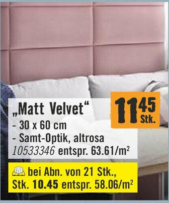 Hornbach „Matt Velvet 30 x 60 cm Angebot