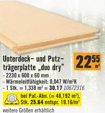 Hornbach Unterdeck- und Putz- trägerplatte ,duo dry Angebot