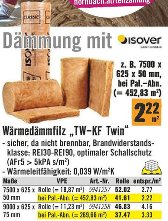 Hornbach Wärmedämmfilz ,,TW-KF Twin Angebot