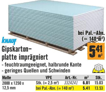Hornbach KNAUF Gipskarton-platte imprägniert Angebot