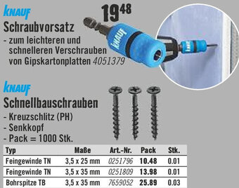 Hornbach KNAUF Schraubvorsatz Angebot