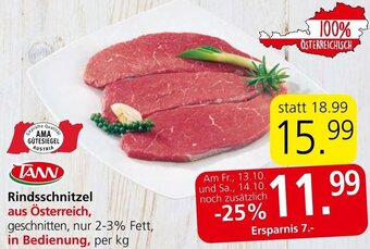 Spar Rindsschnitzel Angebot